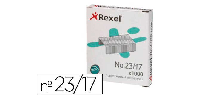Grapas rexel 23/17 acero caja 1000 unidades