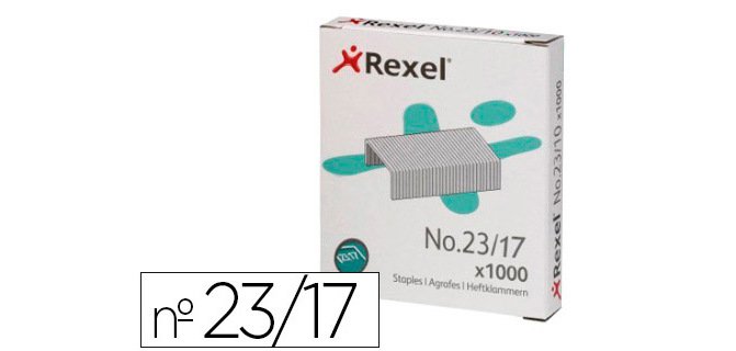 Grapas rexel 23/17 acero caja 1000 unidades