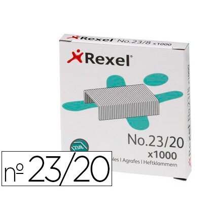 Grapas rexel 23/20 acero caja 1000 unidades