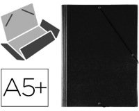Carpeta saro gomas tres solapas plastico cuarto color negro