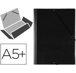 Carpeta saro gomas tres solapas plastico cuarto color negro