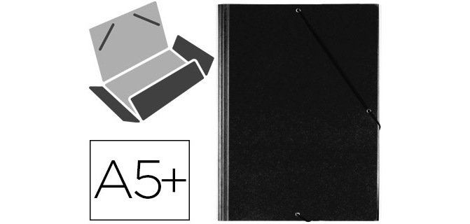 Carpeta saro gomas tres solapas plastico cuarto color negro
