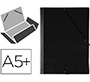 Carpeta saro gomas tres solapas plastico cuarto color negro