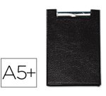 Carpeta portabloc plástico con pinza cuarto color negro