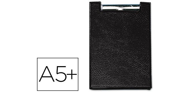 Carpeta portabloc plástico con pinza cuarto color negro