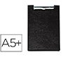 Carpeta portabloc plástico con pinza cuarto color negro