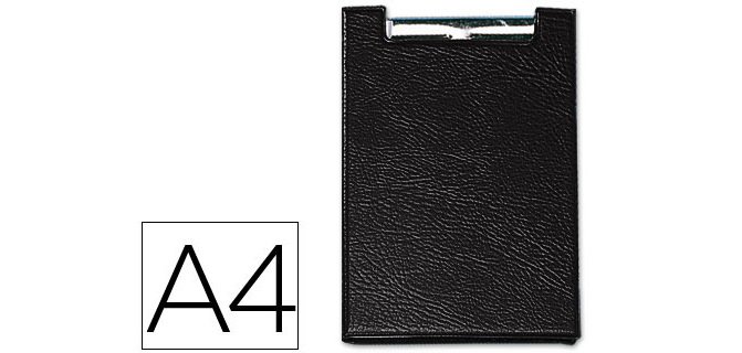 Carpeta portabloc plástico con pinza A4 color negro