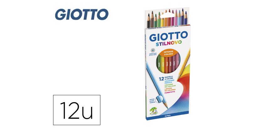 Lapices de colores giotto stilnovo caja de 12 unidades colores surtidos