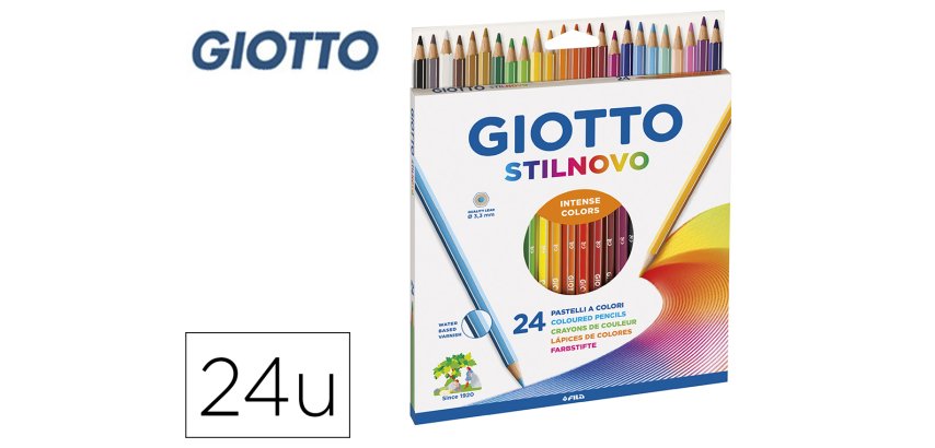Lapices de colores giotto stilnovo caja de 24 unidades colores surtidos