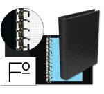 Carpeta multifin alfa 3005-m 16 anillas 24 mm plastico folio negro 215x310 mm