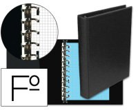 Carpeta multifin alfa 3005-m 16 anillas 25 mm plastico folio negro