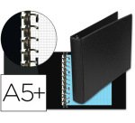 Carpeta multifin alfa 3002-m 11 anillas 24 mm plastico cuarto negro 155x215 mm