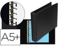 Carpeta multifin alfa 3002-m 11 anillas 25 mm plastico cuarto negro