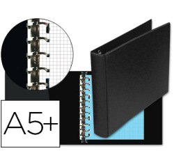 Carpeta multifin alfa 3002-m 11 anillas 25 mm plastico cuarto negro