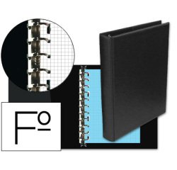 Carpeta multifin alfa 3005-g 16 anillas 40 mm plastico folio negro