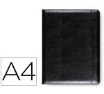Carpeta portafolios q-connect sin cremallera sin asas con departamentos interiores color negro 320x250 mm
