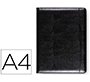 Carpeta portafolios q-connect sin cremallera sin asas con departamentos interiores color negro 320x250 mm