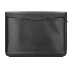 Carpeta portafolios q-connect cremallera 4 anillas 20 mm con calculadora y bolsillo para móvil color negro 260x355 mm