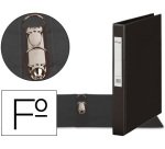 Carpeta 2 anillas 25 mm plastico pardo folio negro