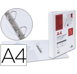 Carpeta canguro 2 anillas mixtas 25mm liderpapel a4 plastico color blanco