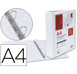 Carpeta canguro 4 anillas mixtas 55mm liderpapel a4 plastico color blanco