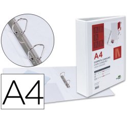 Carpeta canguro 2 anillas mixtas 40mm liderpapel a4 plastico color blanco