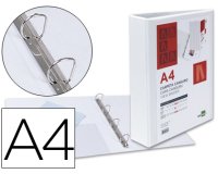 Carpeta canguro 4 anillas mixtas 40mm liderpapel a4 plastico color blanco