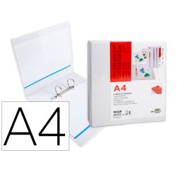 Carpeta canguro 2 anillas mixtas 55mm liderpapel a4 plastico color blanco