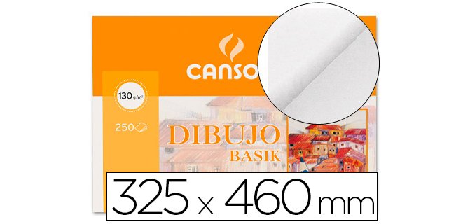 Papel dibujo basik din a3+ 32,5x46 cm sin recuadro minipack de 10 hojas