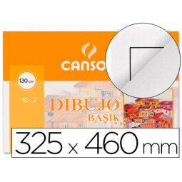 Papel dibujo basik din a3+ 32,5x 46 cm con recuadro minipack de 10 hojas