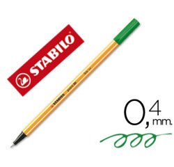 Rotulador stabilo punta de fib ra point 88 verde hoja punta fina 0,4mm