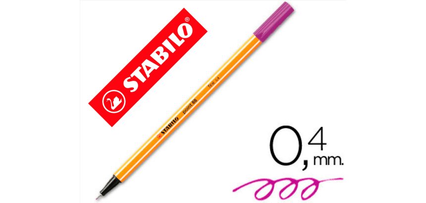 Rotulador stabilo punta de fib ra point 88 violeta punta fina 0,4mm