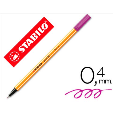 Rotulador stabilo punta de fib ra point 88 violeta punta fina 0,4mm