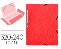 Carpeta q-connect gomas kf02165 carton simil prespan solapas 320x243 mm roj0