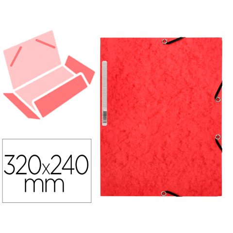 Carpeta q-connect gomas kf02165 carton simil prespan solapas 320x243 mm roj0