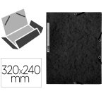 Carpeta q-connect gomas kf02169 carton simil-prespan solapas 320x243 mm negra