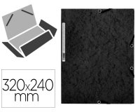 Carpeta q-connect gomas kf02169 carton simil-prespan solapas 320x243 mm negra