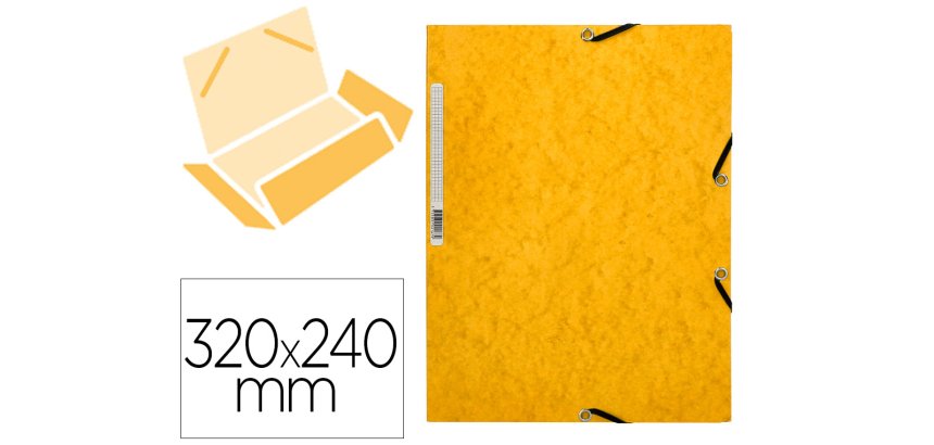 Carpeta q-connect gomas kf02166 carton simil-prespan solapas 320x243 mm amarilla