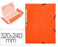 Carpeta q-connect gomas kf02170 carton simil-prespan solapas 320x243 mm naranja