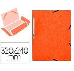Carpeta q-connect gomas kf02170 carton simil-prespan solapas 320x243 mm naranja
