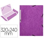 Carpeta q-connect gomas kf02171 carton simil-prespan solapas 320x243 mm violeta