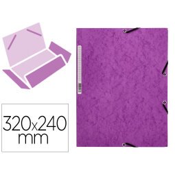 Carpeta q-connect gomas kf02171 carton simil-prespan solapas 320x243 mm violeta