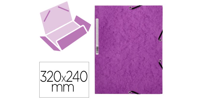 Carpeta q-connect gomas kf02171 carton simil-prespan solapas 320x243 mm violeta