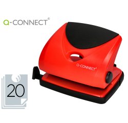 Taladrador q-connect kf02156 rojo abertura 2 mm capacidad 20 hojas