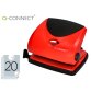 Taladrador q-connect kf02156 rojo abertura 2 mm capacidad 20 hojas