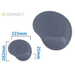 Alfombrilla para ratón q-connect con reposamuñecas de gel color negro