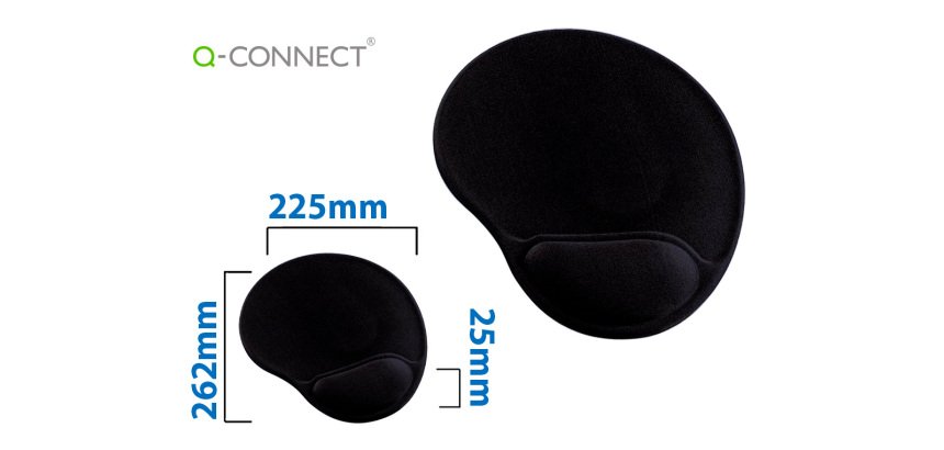 Alfombrilla para ratón q-connect con reposamuñecas de gel color negro