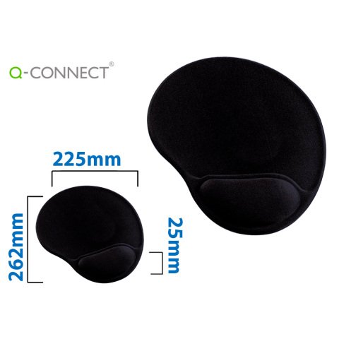 Alfombrilla para ratón q-connect con reposamuñecas de gel color negro