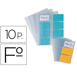 Recambio fundas pardo para tarjetero 175 bolsa de 10 hojas capacidad 16 tarjetas por hoja