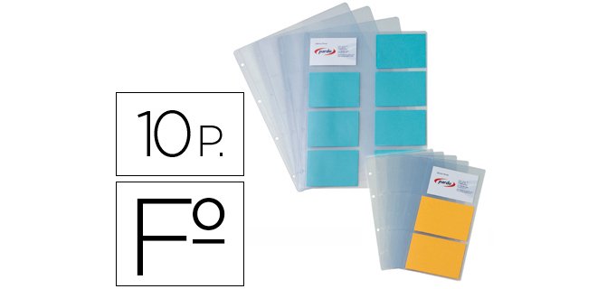 Recambio fundas pardo para tarjetero 175 bolsa de 10 hojas capacidad 16 tarjetas por hoja